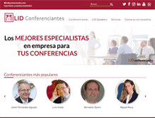 Tablet Screenshot of lidconferenciantes.com